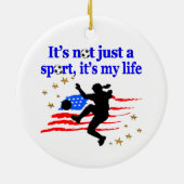 DAS LEBEN EINES US SOCCER PLAYER DESIGN KERAMIKORNAMENT (Hinten)