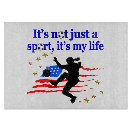 DAS LEBEN EINES US SOCCER PLAYER DESIGN SCHNEIDEBRETT (Vorderseite)