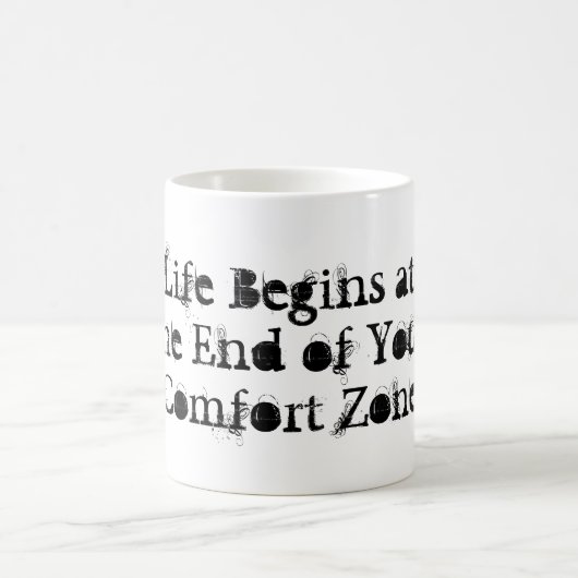 Das Leben fängt am Ende Ihrer Komfort-Zonen-Tasse Kaffeetasse (Mittel)
