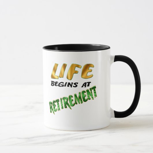 Das Leben fängt am Ruhestand an Tasse (Rechts)
