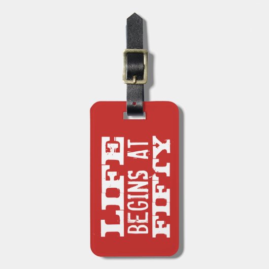 Das Leben fängt bei 50 lustigen 50. Gepäckanhänger (Vorderseite vertikal)