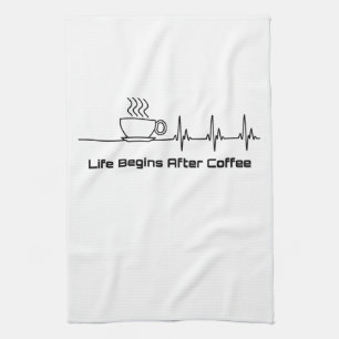 Das Leben fängt nach dem Kaffeepferd an Funny Geschirrtuch