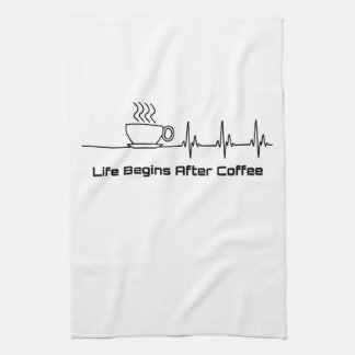 Das Leben fängt nach dem Kaffeepferd an Funny Geschirrtuch
