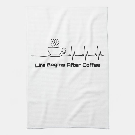 Das Leben fängt nach dem Kaffeepferd an Funny Geschirrtuch (Vertikal)