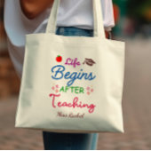 Das Leben fängt nach dem Unterrichten moderner Leh Tragetasche