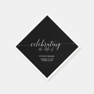 Das Leben feiern   Elegante Schrift Gedächtnis Tra Serviette