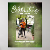Das Leben feiern Grüne Foto Trauerfeier Poster (Vorne)