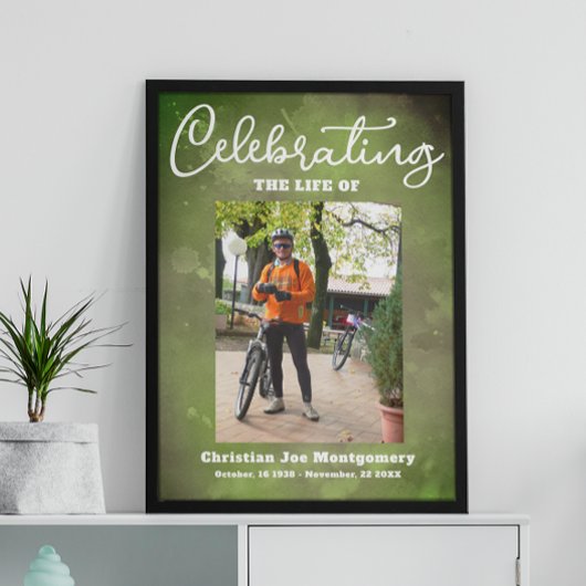 Das Leben feiern Grüne Foto Trauerfeier Poster