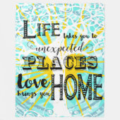 Das Leben führt zu inspirierenden Zitaten Fleecedecke (Vorderseite)