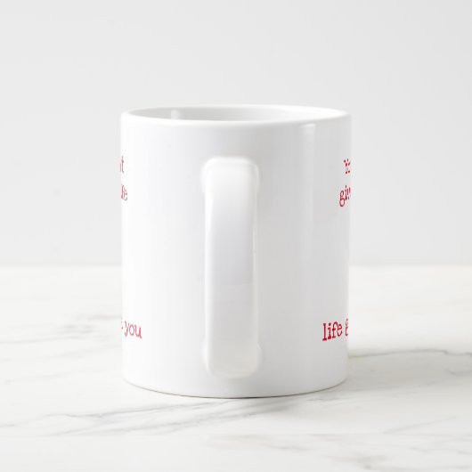 Das Leben gab mir dir | Rotes Herz - Stepmutter Jumbo-Tasse (Rückseite)