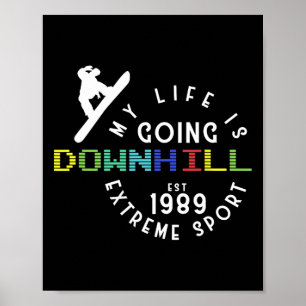 Das Leben geht bergab Snowboarder Freestyle Winter Poster