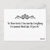 Das Leben geht weiter Postkarte (Rückseite)