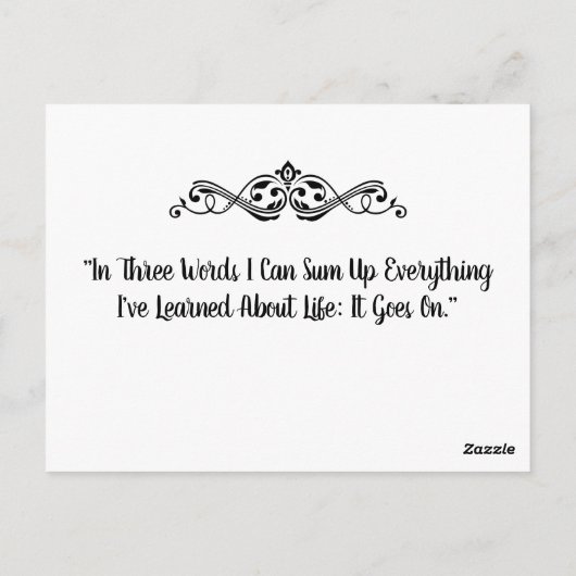 Das Leben geht weiter Postkarte (Rückseite)