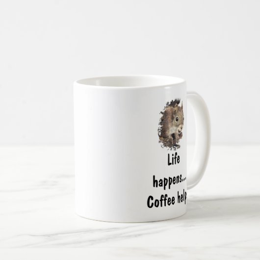 Das Leben geschieht, Kaffee hilft, inspirierendes Kaffeetasse (VorderseiteRechts)