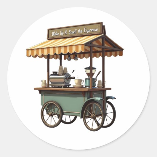 Das Leben geschieht, Kaffee hilft Runder Aufkleber (Vorderseite)