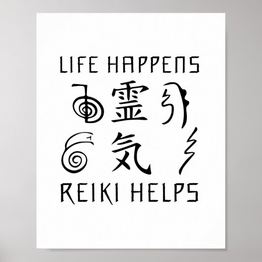 Das Leben geschieht, Reiki hilft | Reiki Master Gi Poster (Vorne)