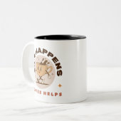 Das Leben geschieht Tasse, inspirierendes Sprichwo Zweifarbige Tasse (Vorderseite Links)