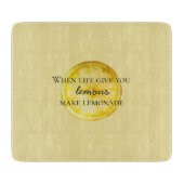 Das Leben gibt dir Zitate von Lemons Schneidebrett (Vorderseite)