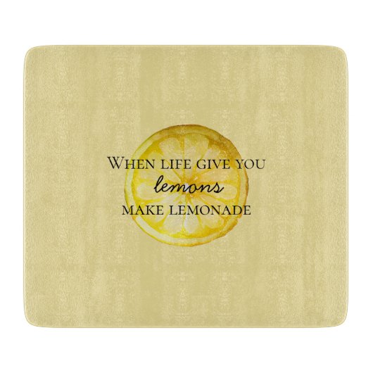 Das Leben gibt dir Zitate von Lemons Schneidebrett (Vorderseite)