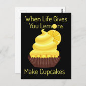 Das Leben gibt dir Zitronen, macht Kuchen. Postkarte (Vorne/Hinten)