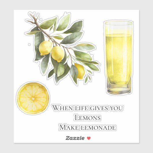 Das Leben gibt dir Zitronenpresse Aufkleber (Blatt)