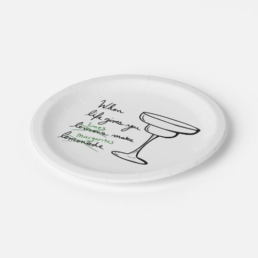 Das Leben gibt euch Limonen machen Margaritas Pappteller (Schrägansicht)