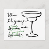 Das Leben gibt Lemons Limes machen Margaritas Postkarte (Vorderseite)