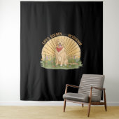 Das Leben golden mit einem Niedlichen Retriever -  Wandteppich (Beispiel)