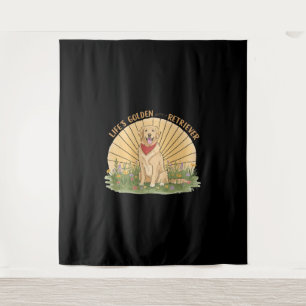 Das Leben golden mit einem Niedlichen Retriever - Wandteppich