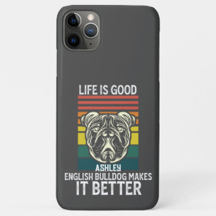 Das Leben gut mit Englisch Bulldog Retro Vintag Case-Mate iPhone Hülle