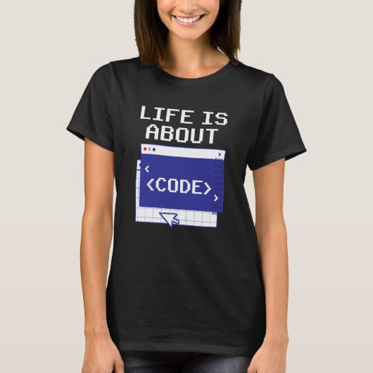 Das Leben handelt von Code-Sprüchen Programmierer T-Shirt (Vorderseite)