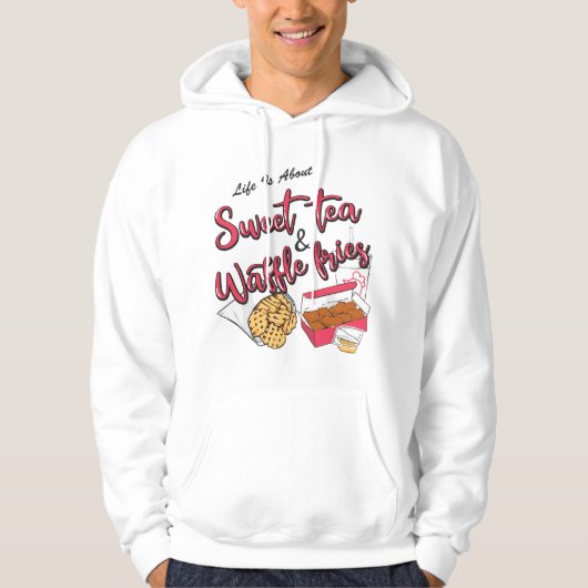 Das Leben handelt von süßem Tee und Waffel-Pommes (Vorderseite)