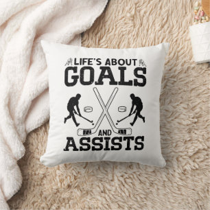 Das Leben handelt von Toren und Assists - Hockeyli Kissen