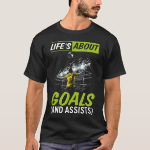 Das Leben handelt von Zielen Fußballspieler Jungen T-Shirt