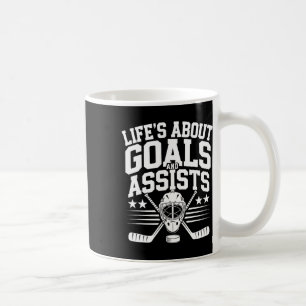 Das Leben handelt von Zielen Hockey Spieler Eishoc Kaffeetasse