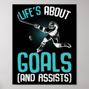 Das Leben handelt von Zielen Hockey Spieler Eishoc Poster