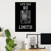 DAS LEBEN HAT KEINE GRENZEN! Gewichtheben-Poster Poster (Heimbüro)