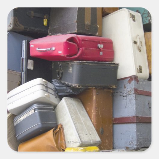 Das Leben hat viel Gepäck Quadratischer Aufkleber (Vorderseite)