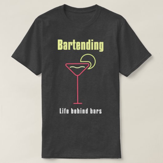 Das Leben hinter den Bars verbergen Funny Barkeepe T-Shirt (Design vorne)