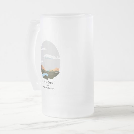 Das Leben im Berg ist besser Mattglas Bierglas (Vorderseite Links)