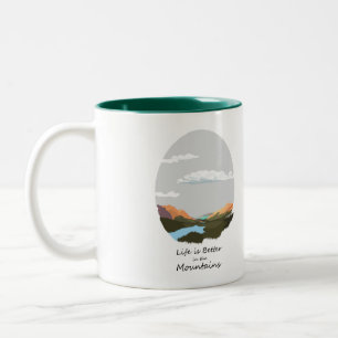 Das Leben im Berg ist besser Zweifarbige Tasse