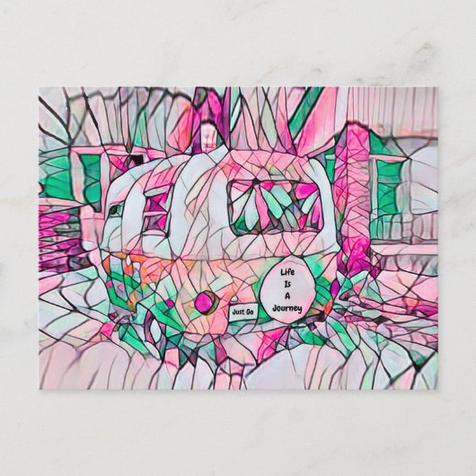 Das Leben im Campingplatz ist eine Reise, die einf Postkarte (Vorderseite)