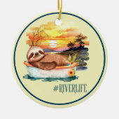Das Leben im Fluss | Niedlicher Sloth Custom Keepa Keramik Ornament (Vorne)