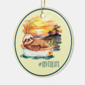 Das Leben im Fluss | Niedlicher Sloth Custom Keepa Keramik Ornament (Links)
