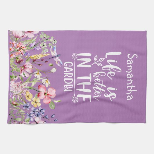 Das Leben im Garten ist besser Geschirrtuch (Horizontal)