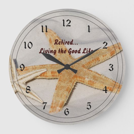 Das Leben im guten Leben Große Wanduhr (Vorderseite)