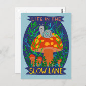 Das Leben im Niedlichen Schneckenschwaden Postkarte (Vorne/Hinten)