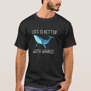Das Leben im Ozean mit Walen und einem langen Schl T-Shirt