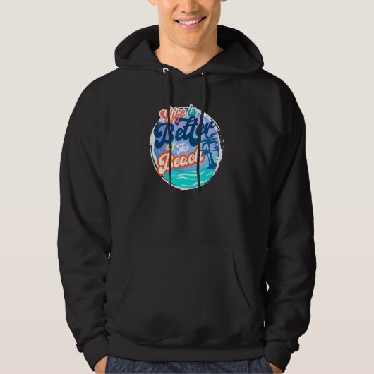 Das Leben im Retro-Stil ist am Strand sehr farbenf Hoodie (Vorderseite)