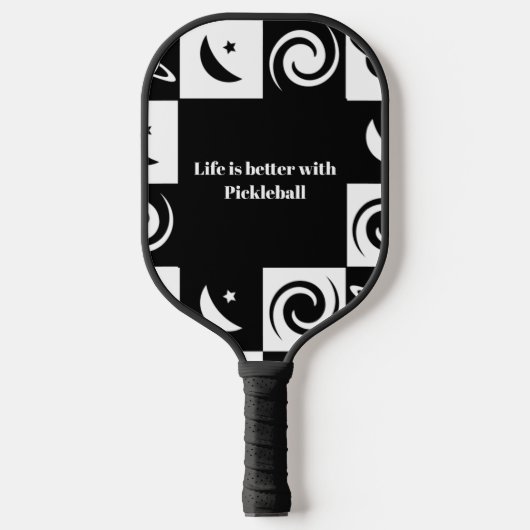 Das Leben im Schwarzen und Weißen Planeten ist bes Pickleball Schläger (Vorderseite)